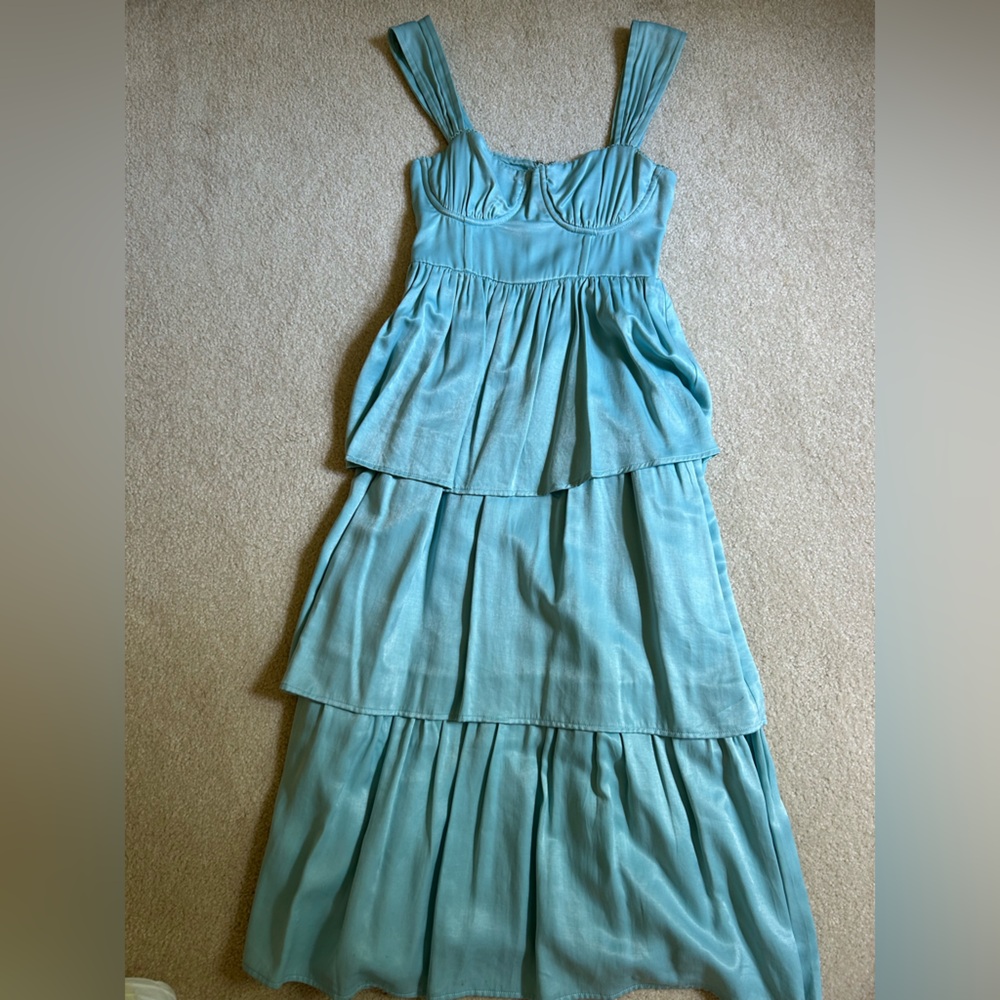 We wore what blue maxi dress size xs